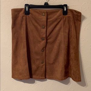 Suede A-Line Skirt